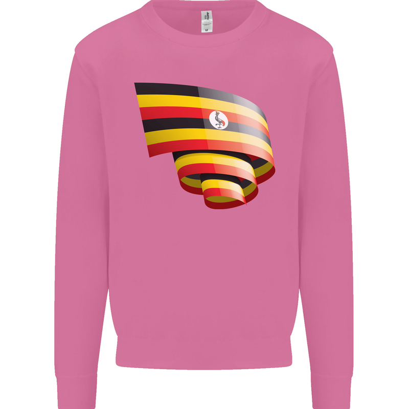 Curled Uganda Flag Ugandan Day Football Mens Sweatshirt Jumper Azalea