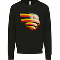 Curled Uganda Flag Ugandan Day Football Mens Sweatshirt Jumper Black