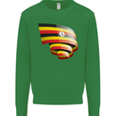 Curled Uganda Flag Ugandan Day Football Mens Sweatshirt Jumper Irish Green