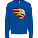 Curled Uganda Flag Ugandan Day Football Mens Sweatshirt Jumper Royal Blue