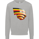 Curled Uganda Flag Ugandan Day Football Mens Sweatshirt Jumper Sports Grey