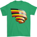Curled Uganda Flag Ugandan Day Football Mens T-Shirt 100% Cotton Irish Green