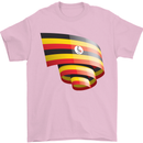 Curled Uganda Flag Ugandan Day Football Mens T-Shirt 100% Cotton Light Pink