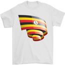 Curled Uganda Flag Ugandan Day Football Mens T-Shirt 100% Cotton White