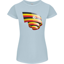 Curled Uganda Flag Ugandan Day Football Womens Petite Cut T-Shirt Light Blue