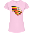 Curled Uganda Flag Ugandan Day Football Womens Petite Cut T-Shirt Light Pink
