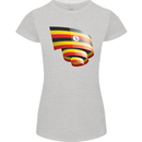 Curled Uganda Flag Ugandan Day Football Womens Petite Cut T-Shirt Sports Grey