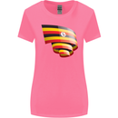 Curled Uganda Flag Ugandan Day Football Womens Wider Cut T-Shirt Azalea