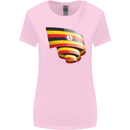 Curled Uganda Flag Ugandan Day Football Womens Wider Cut T-Shirt Light Pink