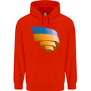 Curled Ukraine Flag Ukrainian Day Football Childrens Kids Hoodie Bright Red