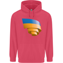 Curled Ukraine Flag Ukrainian Day Football Childrens Kids Hoodie Heliconia