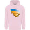 Curled Ukraine Flag Ukrainian Day Football Childrens Kids Hoodie Light Pink