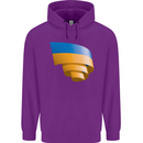Curled Ukraine Flag Ukrainian Day Football Childrens Kids Hoodie Purple