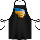 Curled Ukraine Flag Ukrainian Day Football Cotton Apron 100% Organic Black