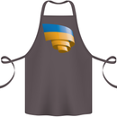 Curled Ukraine Flag Ukrainian Day Football Cotton Apron 100% Organic Dark Grey