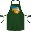Curled Ukraine Flag Ukrainian Day Football Cotton Apron 100% Organic Forest Green