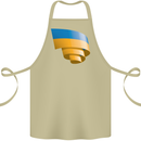 Curled Ukraine Flag Ukrainian Day Football Cotton Apron 100% Organic Khaki