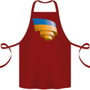 Curled Ukraine Flag Ukrainian Day Football Cotton Apron 100% Organic Maroon