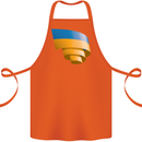 Curled Ukraine Flag Ukrainian Day Football Cotton Apron 100% Organic Orange