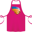 Curled Ukraine Flag Ukrainian Day Football Cotton Apron 100% Organic Pink