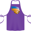 Curled Ukraine Flag Ukrainian Day Football Cotton Apron 100% Organic Purple