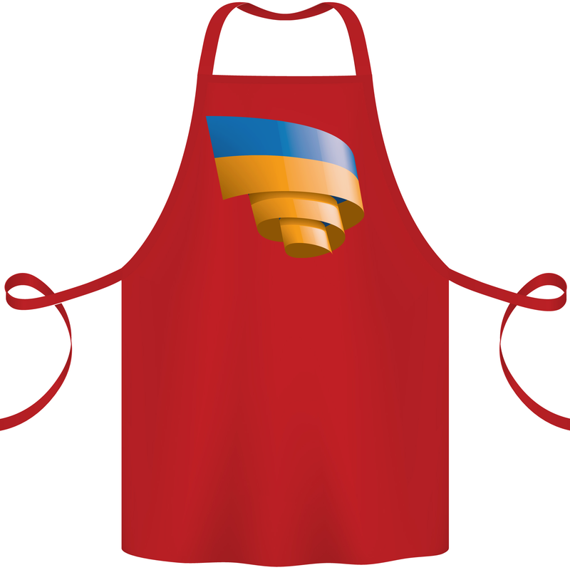 Curled Ukraine Flag Ukrainian Day Football Cotton Apron 100% Organic Red