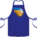 Curled Ukraine Flag Ukrainian Day Football Cotton Apron 100% Organic Royal Blue