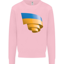 Curled Ukraine Flag Ukrainian Day Football Kids Sweatshirt Jumper Light Pink