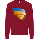 Curled Ukraine Flag Ukrainian Day Football Kids Sweatshirt Jumper Red