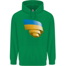 Curled Ukraine Flag Ukrainian Day Football Mens 80% Cotton Hoodie Irish Green