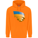 Curled Ukraine Flag Ukrainian Day Football Mens 80% Cotton Hoodie Orange