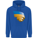 Curled Ukraine Flag Ukrainian Day Football Mens 80% Cotton Hoodie Royal Blue