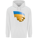 Curled Ukraine Flag Ukrainian Day Football Mens 80% Cotton Hoodie White
