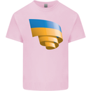 Curled Ukraine Flag Ukrainian Day Football Mens Cotton T-Shirt Tee Top Light Pink