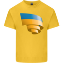 Curled Ukraine Flag Ukrainian Day Football Mens Cotton T-Shirt Tee Top Yellow