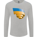 Curled Ukraine Flag Ukrainian Day Football Mens Long Sleeve T-Shirt Sports Grey
