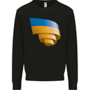Curled Ukraine Flag Ukrainian Day Football Mens Sweatshirt Jumper Black