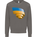 Curled Ukraine Flag Ukrainian Day Football Mens Sweatshirt Jumper Charcoal