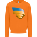 Curled Ukraine Flag Ukrainian Day Football Mens Sweatshirt Jumper Orange