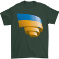 Curled Ukraine Flag Ukrainian Day Football Mens T-Shirt 100% Cotton Forest Green