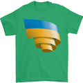 Curled Ukraine Flag Ukrainian Day Football Mens T-Shirt 100% Cotton Irish Green