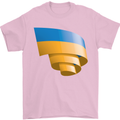 Curled Ukraine Flag Ukrainian Day Football Mens T-Shirt 100% Cotton Light Pink