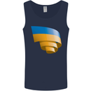Curled Ukraine Flag Ukrainian Day Football Mens Vest Tank Top Navy Blue