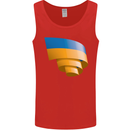 Curled Ukraine Flag Ukrainian Day Football Mens Vest Tank Top Red
