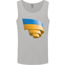 Curled Ukraine Flag Ukrainian Day Football Mens Vest Tank Top Sports Grey