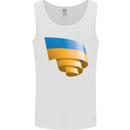 Curled Ukraine Flag Ukrainian Day Football Mens Vest Tank Top White