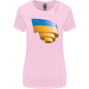 Curled Ukraine Flag Ukrainian Day Football Womens Wider Cut T-Shirt Light Pink