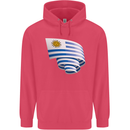 Curled Uruguay Flag Uruguayan Day Football Childrens Kids Hoodie Heliconia