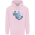 Curled Uruguay Flag Uruguayan Day Football Childrens Kids Hoodie Light Pink