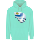 Curled Uruguay Flag Uruguayan Day Football Childrens Kids Hoodie Peppermint